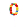 Godan Lego Number 0 Candle 3.5x10.5cm | per piece Godan Lego Number 0 Candle 3.5x10.5cm | per piece