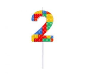 Godan Lego Cijfer 2 Kaars 3,5x10,5cm  | per stuk Godan Lego Cijfer 2 Kaars 3,5x10,5cm  | per stuk