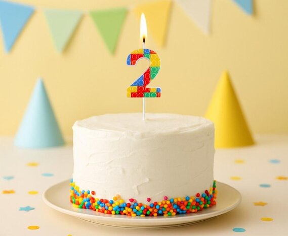 Godan Lego Number 2 Candle 3.5x10.5cm | per piece