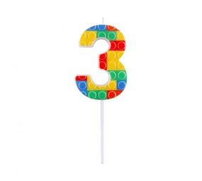 Godan Bougie Lego numéro 3 3,5 x 10,5 cm | à l'unité