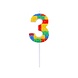 Godan Lego Number 3 Candle 3.5x10.5cm | per piece