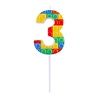 Godan Lego Number 3 Candle 3.5x10.5cm | per piece Godan Lego Number 3 Candle 3.5x10.5cm | per piece