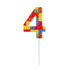 Godan Bougie Lego numéro 4 3,5 x 10,5 cm | à l'unité Godan Bougie Lego numéro 4 3,5 x 10,5 cm | à l'unité