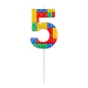 Godan Lego Kerze Nummer 5 3,5 x 10,5 cm | pro Stück Godan Lego Kerze Nummer 5 3,5 x 10,5 cm | pro Stück