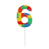 Godan Lego Number 6 Candle 3.5x10.5cm | per piece Godan Lego Number 6 Candle 3.5x10.5cm | per piece