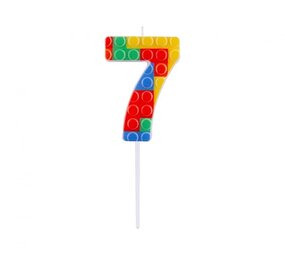 Godan Lego Cijfer 7 Kaars 3,5x10,5cm  | per stuk Godan Lego Cijfer 7 Kaars 3,5x10,5cm  | per stuk