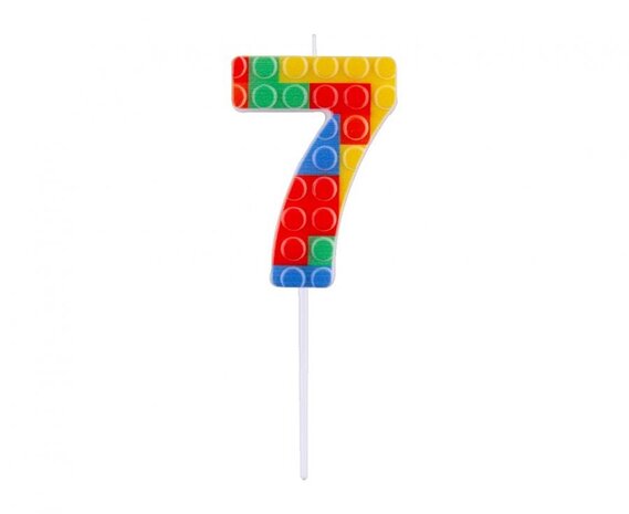 Godan Lego Kerze Nummer 7 3,5 x 10,5 cm | pro Stück