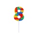 Godan Bougie Lego numéro 8 3,5 x 10,5 cm | à l'unité