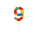 Godan Lego Number 9 Candle 3.5x10.5cm | per piece