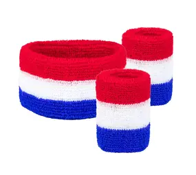 Boland Bandeaux anti-transpiration rouge-blanc-bleu | 3 pièces