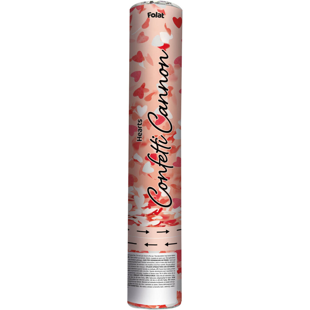 Folat Confetti Cannon Hearts 28cm | per piece