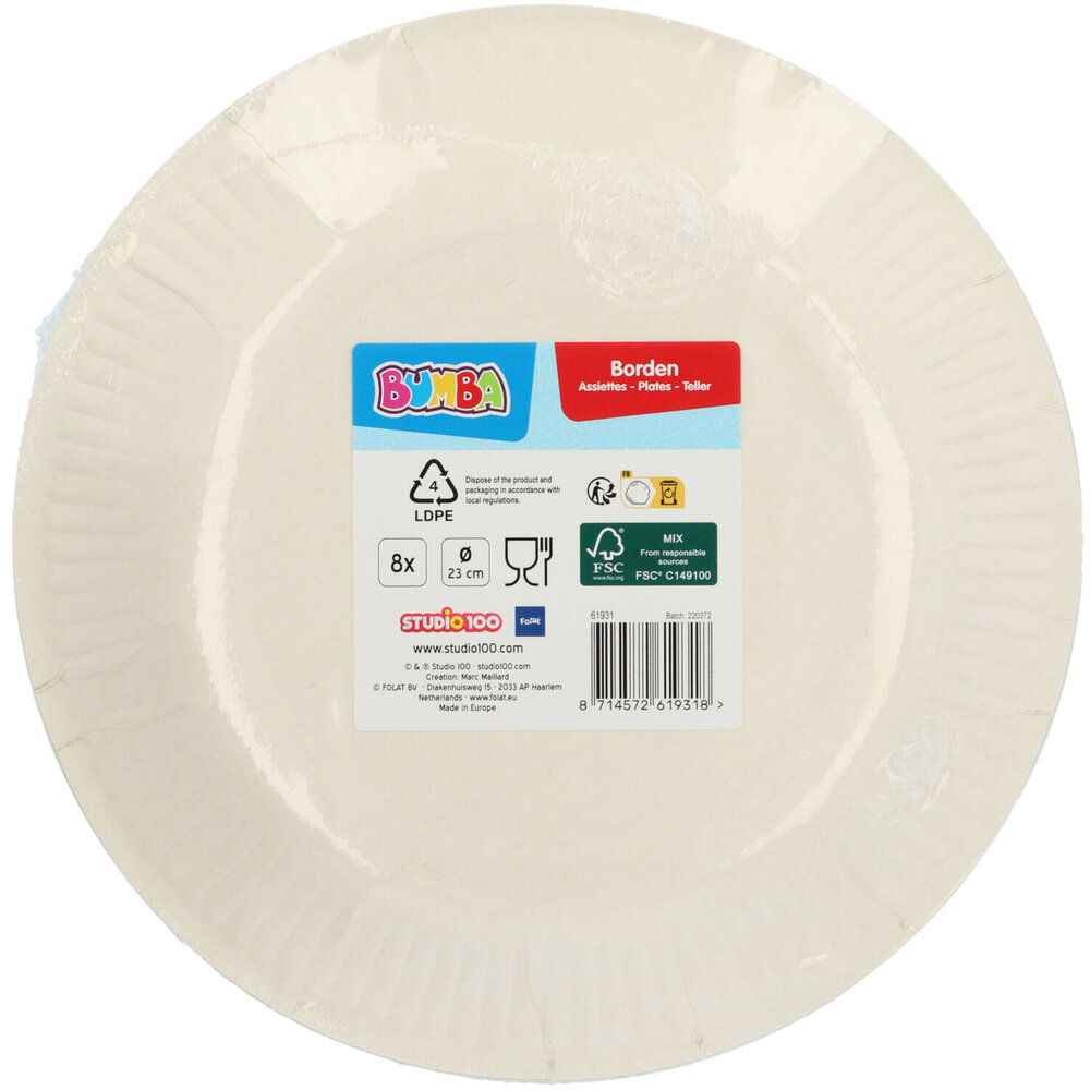Folat Plaques Bumba 23 cm | 8 pièces