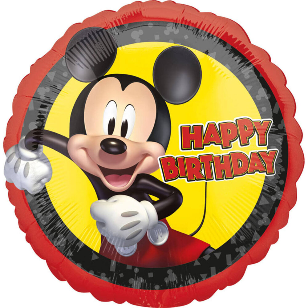 Folat Mickey Mouse Folienballon „Alles Gute zum Geburtstag“ 45 cm | pro Stück