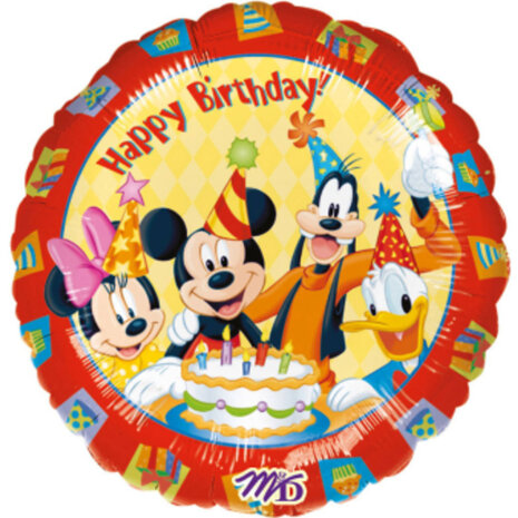 Folat Mickey & Minnie Mouse Folie Ballon Happy Birthday 45cm | per stuk