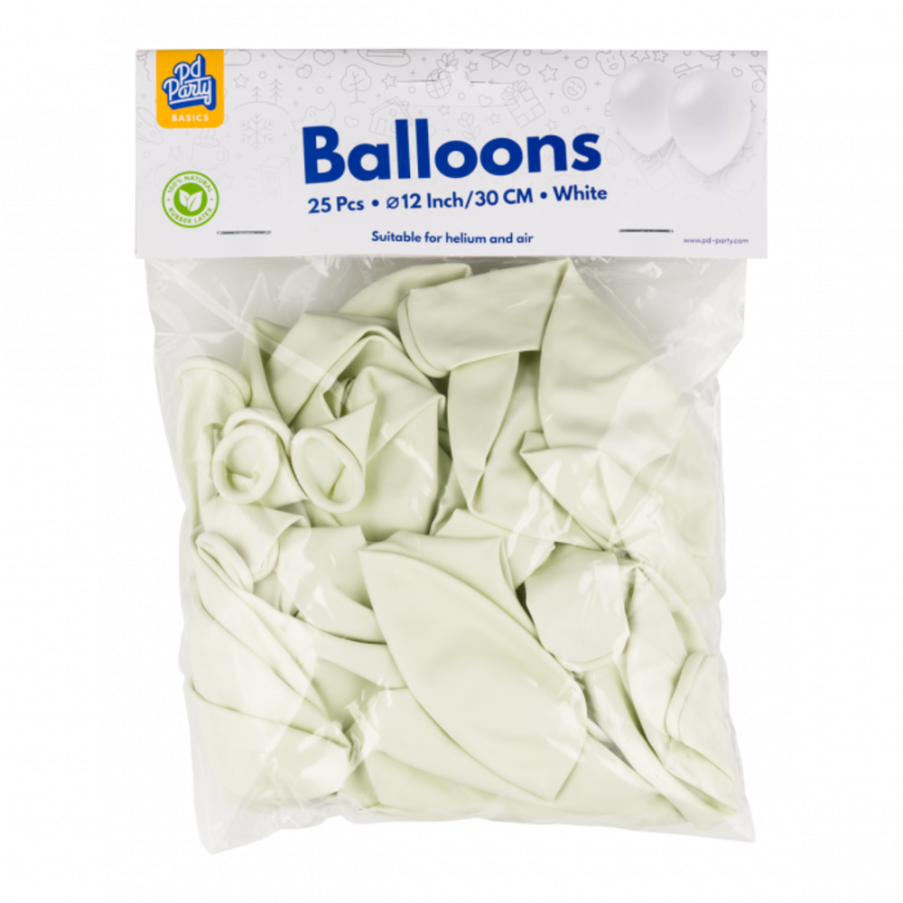 Paper Dreams Witte Ballonnen 30cm | 10, 25, 50 of 100 stuks Paper Dreams Witte Ballonnen 30cm | 10, 25, 50 of 100 stuks
