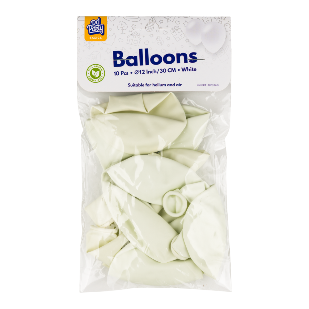 Paper Dreams Witte Ballonnen 30cm | 10, 25, 50 of 100 stuks Paper Dreams Witte Ballonnen 30cm | 10, 25, 50 of 100 stuks