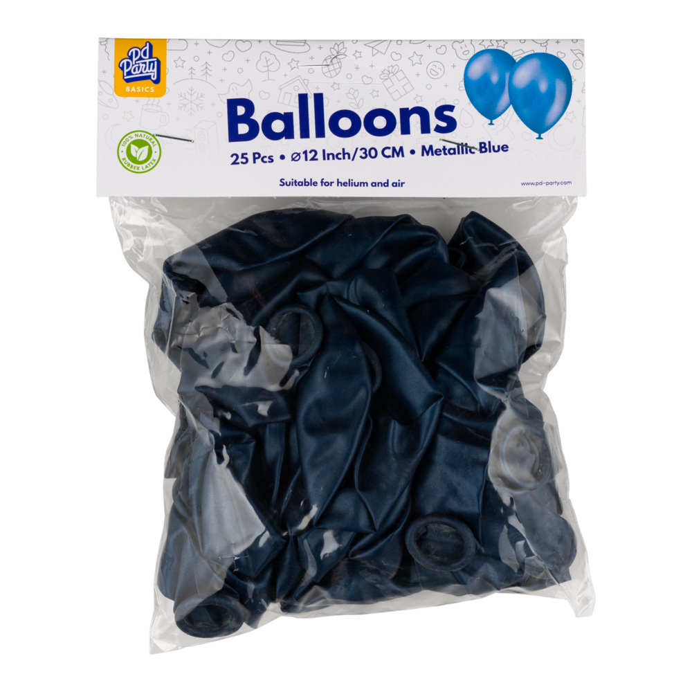 Paper Dreams Dunkelblaue Metallic-Luftballons, 30 cm | 10, 25, 50 oder 100 Stück