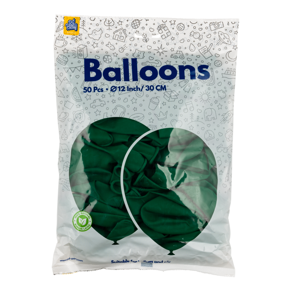 Paper Dreams Donkergroene ballonnen 30cm | 10, 25, 50 of 100 stuks Paper Dreams Donkergroene ballonnen 30cm | 10, 25, 50 of 100 stuks