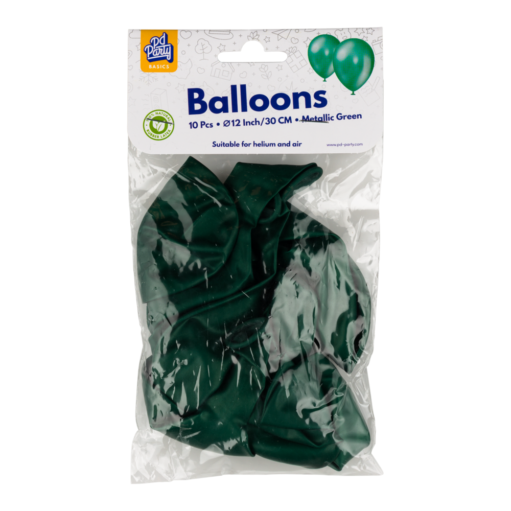 Paper Dreams Dark Green Metallic Balloons 30cm | 10, 25, 50 or 100 pieces
