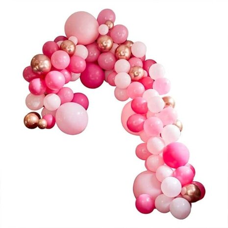 Ginger Ray Ballonbogen zum Selbermachen – Luxuriöser rosa-roségoldener 12-Meter-Ballonbogen | pro Set