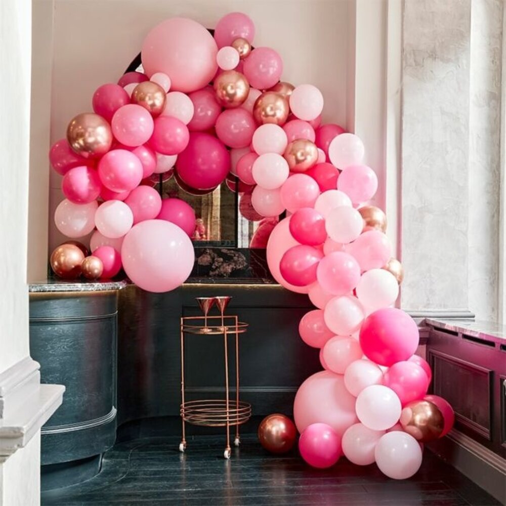 Ginger Ray Balloon Arch DIY Luxury Pink and Rose Gold 12mtr | per kit
