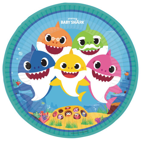 Amscan Baby Shark Plates 23cm | 8 pieces