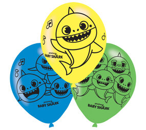 Amscan Baby Shark Ballonnen 27cm | 6 stuks Amscan Baby Shark Ballonnen 27cm | 6 stuks