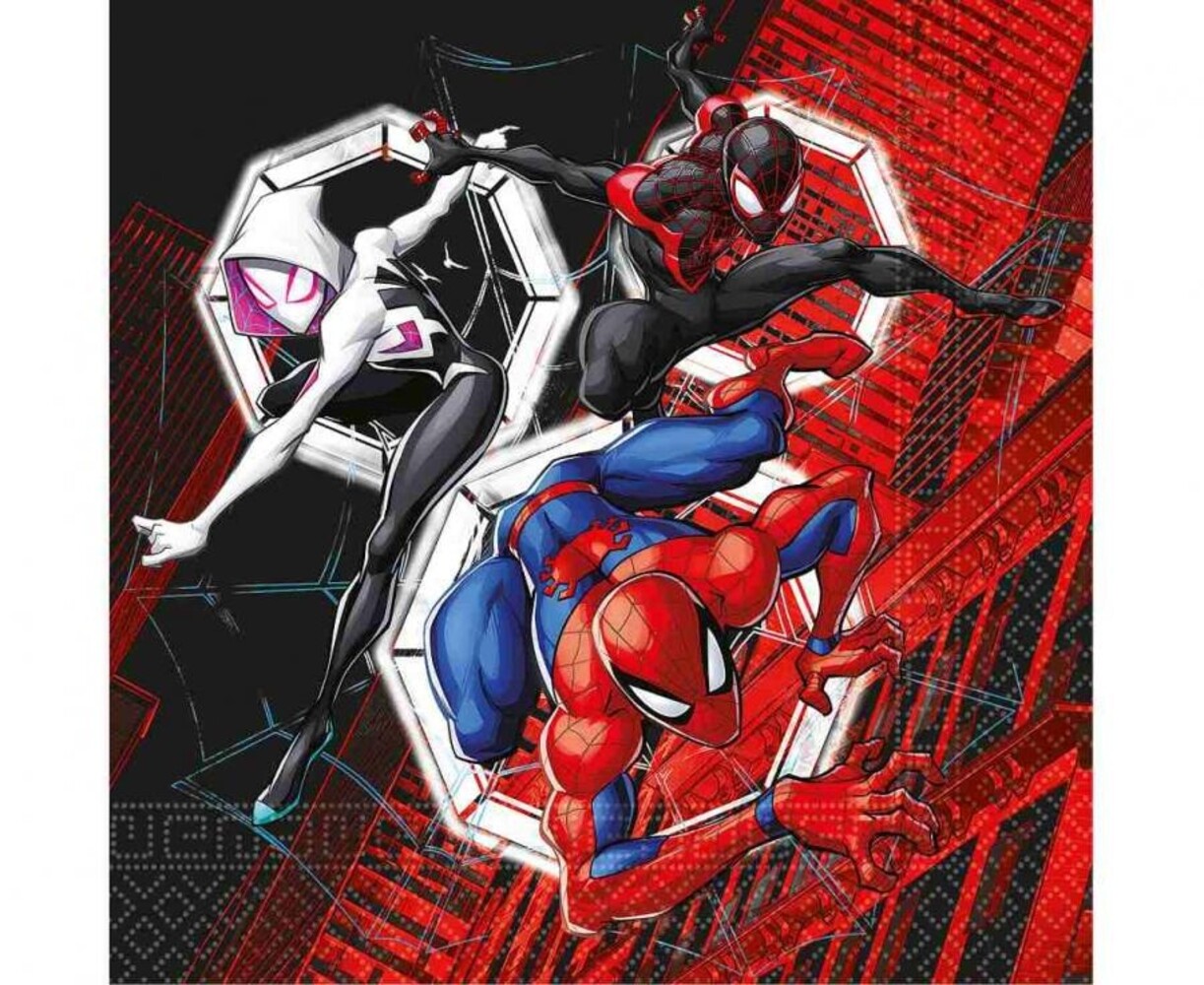 Procos Party Spiderman-Servietten „World of Webs“, 33 x 33 cm | 20 Stück
