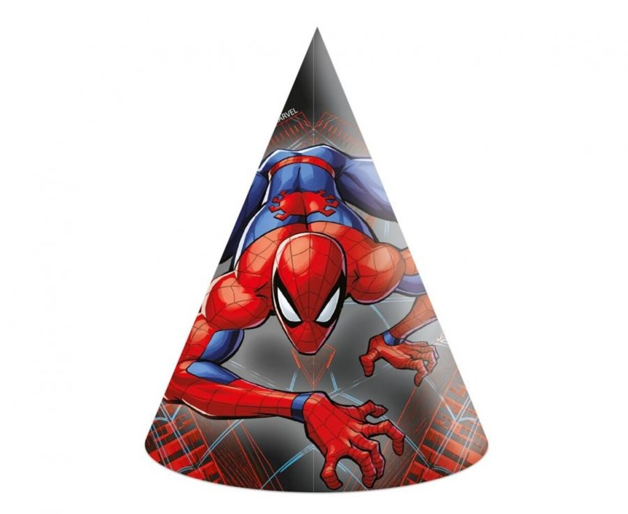 Procos Party Chapeaux de fête Spiderman - Monde des Toiles | 6 pièces