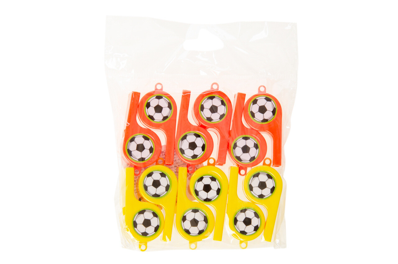 LG Imports Plastic Football Whistles | 12 pieces