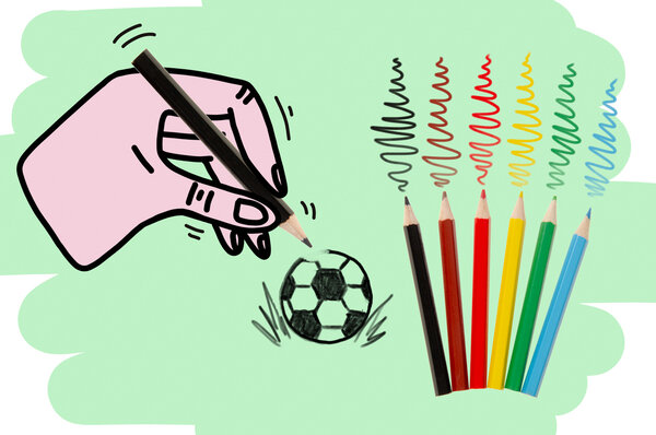 LG Imports Football Colored Pencils 9cm | 24 boxes