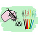 LG Imports Voetbal Kleurpotloodjes 9cm | 24 doosjes