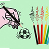 LG Imports Crayons de couleur sur le thème du football, 9 cm | 24 boîtes