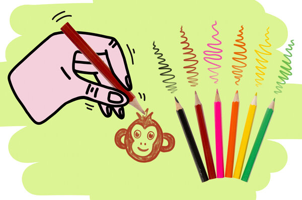 LG Imports Crayons de couleur Animaux de la jungle 9 cm | 24 boîtes