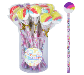 Henbrandt Crayon licorne avec gomme 19 cm | 24 pièces