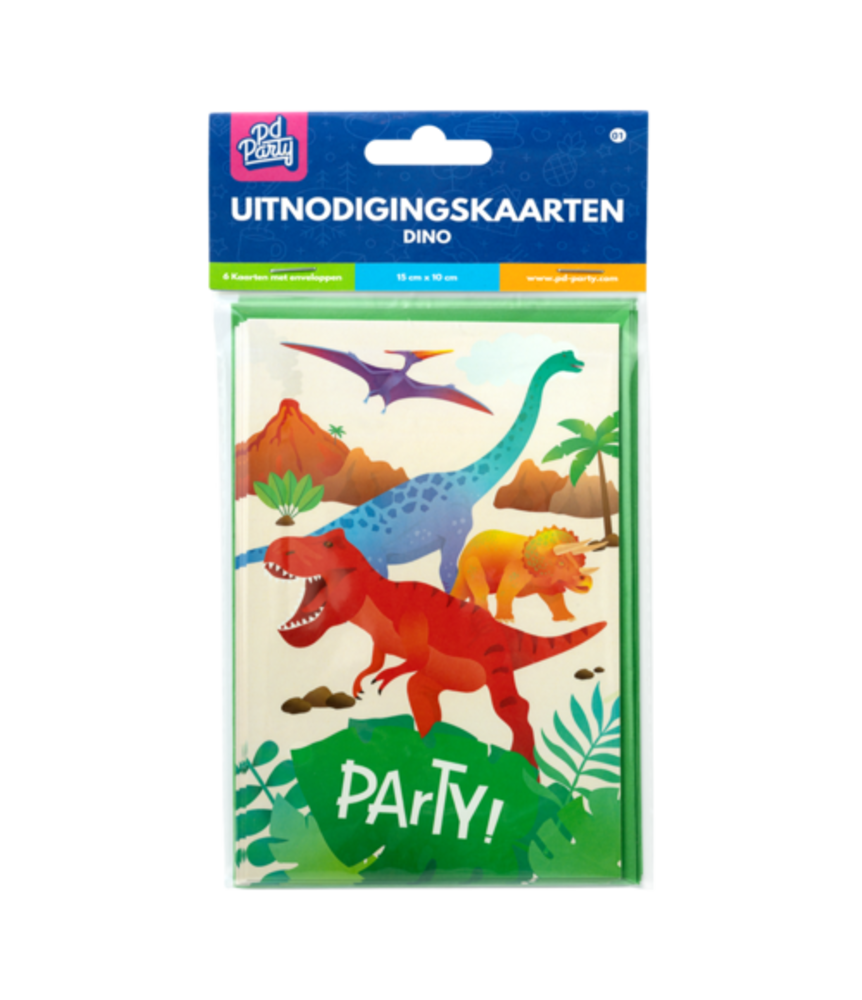 Paper Dreams Dino World Einladungen | 6 Stück