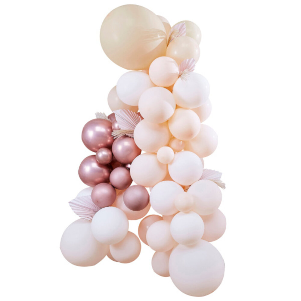 Ginger Ray Ballonbogen zum Selbermachen, Weiß, Pfirsichfarben, Roségold, 4 m | pro Set