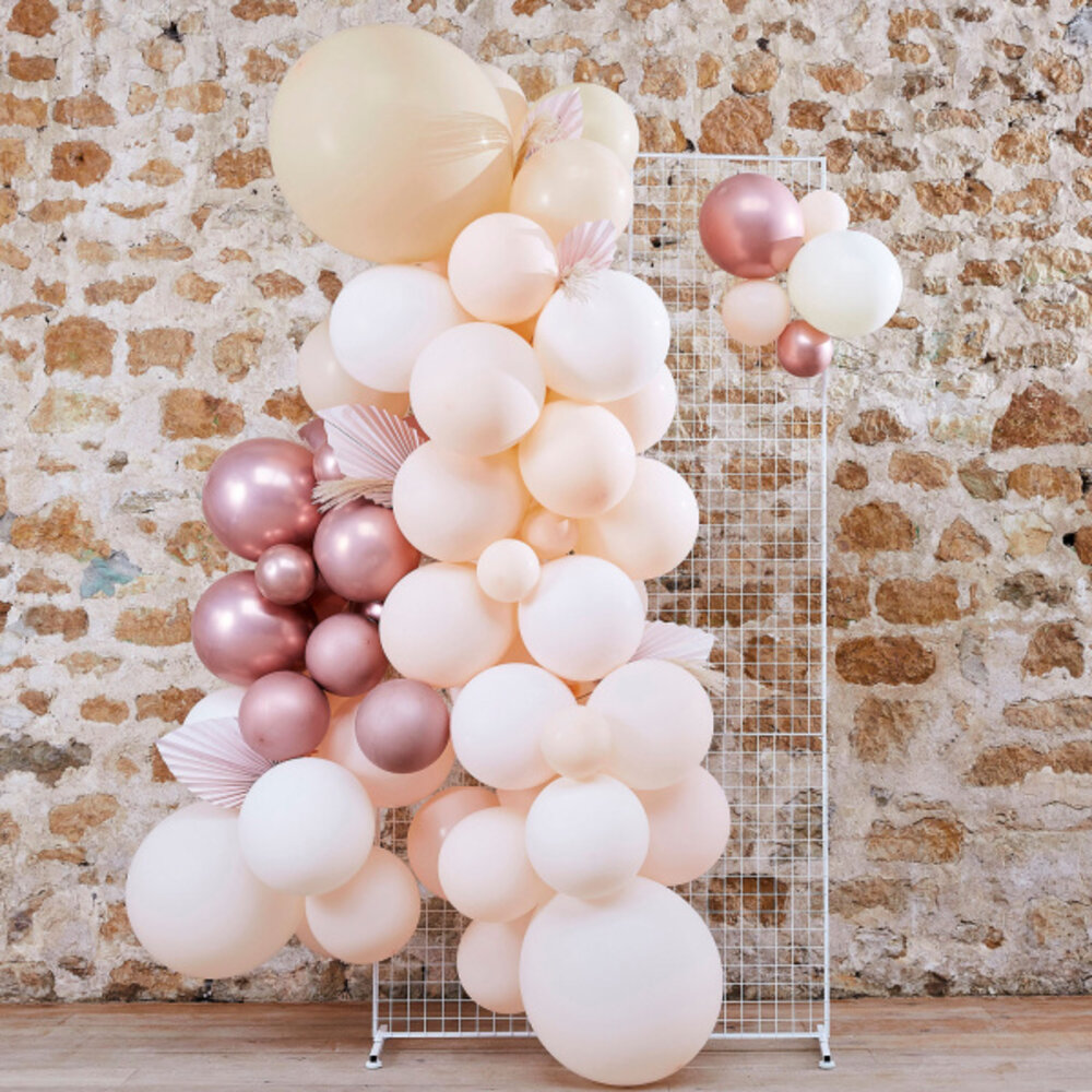 Ginger Ray Ballonbogen zum Selbermachen, Weiß, Pfirsichfarben, Roségold, 4 m | pro Set