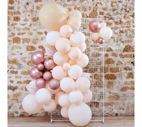 Ginger Ray Arche de ballons à faire soi-même, blanche, pêche, or rose, 4 m | par kit