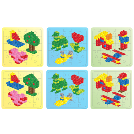 Henbrandt Lego Puzzel 13x13cm | 12 stuks Henbrandt Lego Puzzel 13x13cm | 12 stuks