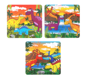 Henbrandt Puzzle dinosaure 13x13cm | 12 pièces