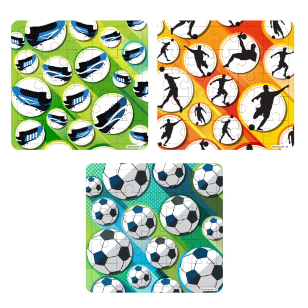 Henbrandt Voetbal Puzzel 13x13cm | 12 stuks Henbrandt Voetbal Puzzel 13x13cm | 12 stuks