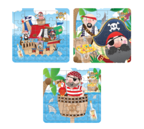 Henbrandt Piraten Puzzel 13x13cm | 12 stuks Henbrandt Piraten Puzzel 13x13cm | 12 stuks