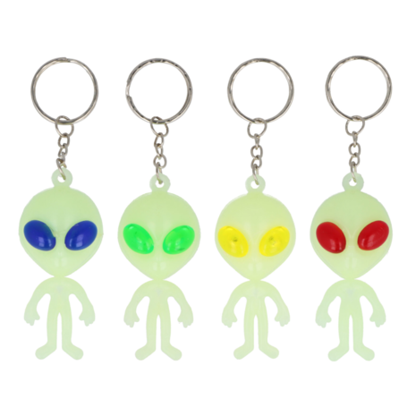 Henbrandt Porte-clés extraterrestre phosphorescent | 12 pièces
