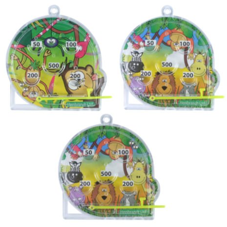 Henbrandt Jungle Dieren Flipper Spelletje 6cm | 12 stuks Henbrandt Jungle Dieren Flipper Spelletje 6cm | 12 stuks