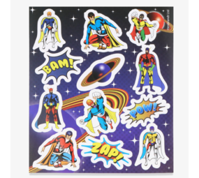 Henbrandt Superhero Sticker Sheet 12x10cm | 12 sheets