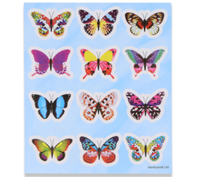 Henbrandt Vlinder Stickervelletje 12x10cm | 12 velletjes Henbrandt Vlinder Stickervelletje 12x10cm | 12 velletjes