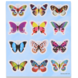 Henbrandt Butterfly Sticker Sheet 12x10cm | 12 sheets