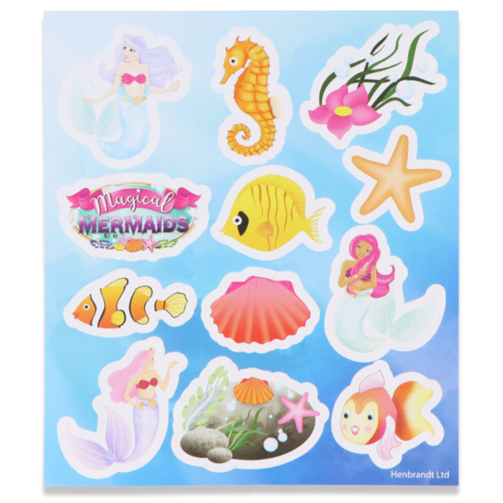Henbrandt Mermaid Sticker Sheet 12x10cm | 12 sheets