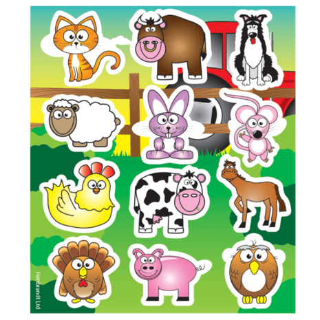 Henbrandt Farm Animals Sticker Sheet 12x10cm | 12 sheets